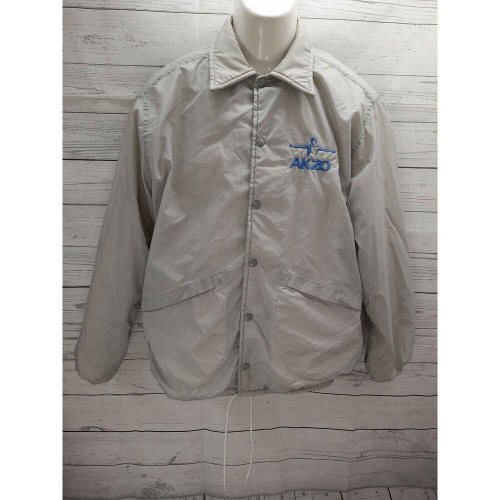 Vtg PLA JAC by Dunbrooke Mens Gray Golf Windbreaker Jacket M 40 - 42